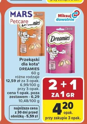 Przekąski dla kota Dreamies z Kurczakiem promocja w Carrefour Market