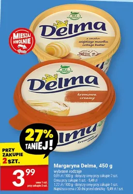 Margaryna Delma, 450 g promocja w Twój Market