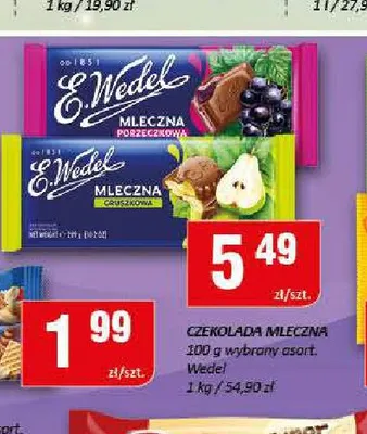 Czekolada mleczna E.Wedel z nadzieniem porzeczkowym promocja w Chorten