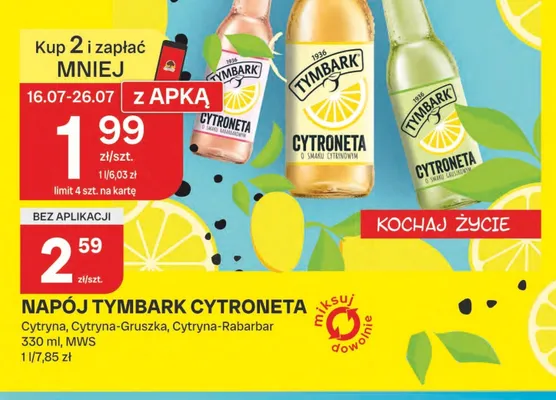Napój Tymbark Cytroneta Cytryna-Rabarbar promocja w Chorten