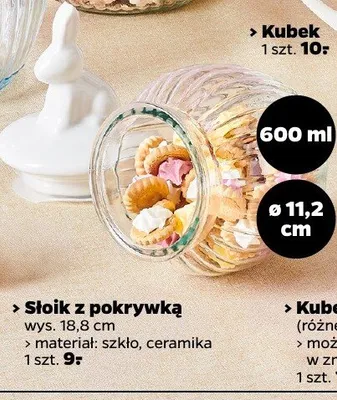 Słoik z pokrywką 18,8 cm 600 ml promocja w Netto
