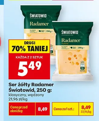 Ser żółty Radamer klasyczny Światowid promocja w Biedronka