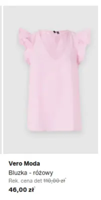 Bluzka różowy Vero Moda promocja w Lounge by Zalando
