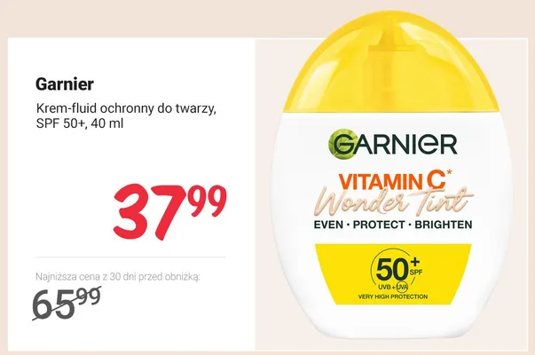 Krem-fluid ochronny do twarzy Garnier SPF 50+ promocja w Rossmann