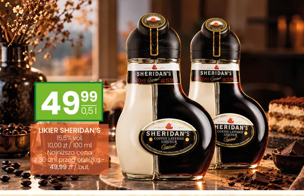 Likier Sheridan's 15,5% vol. promocja w Twój Market