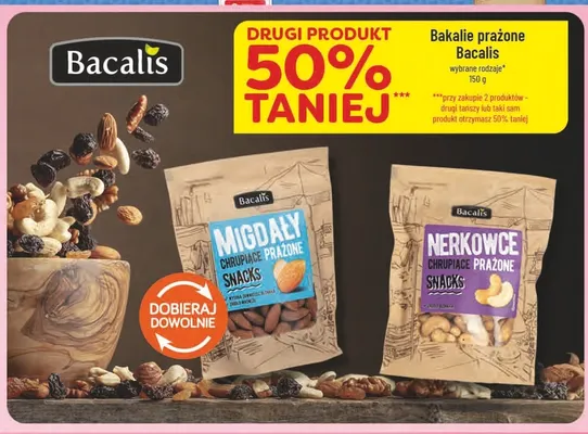 Migdały chrupiące prażone Bacalis Snacks promocja w POLOmarket