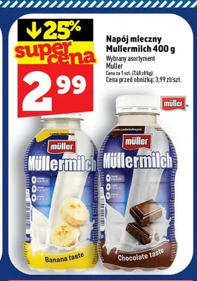 Napój mleczny czekoladowy Müller Mullermilch promocja w TOPAZ