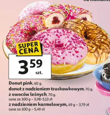 Donut z nadzieniem karmelowym promocja w Auchan