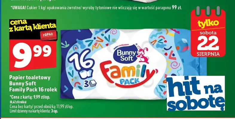 Papier toaletowy Bunny Soft Family Pack 16-pak promocja w TOPAZ