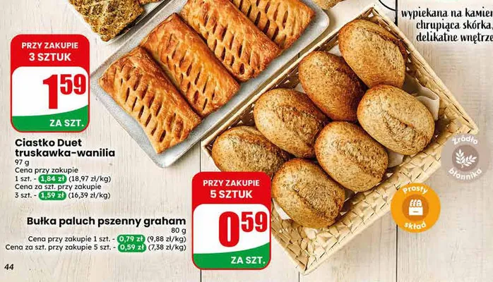 Bułka paluch pszenny graham promocja w Dino