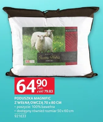 Poduszka Magnific z wełną owczą 70 x 80 cm promocja w Selgros