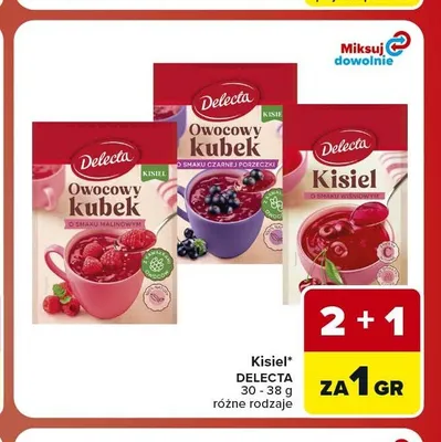 Kisiel Delecta o smaku wiśniowym promocja w Carrefour Market