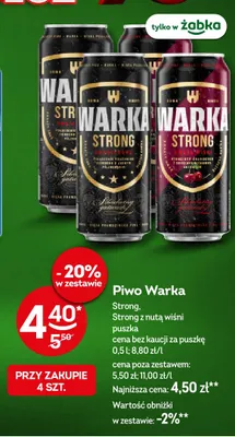 Piwo Warka Strong promocja w Żabka