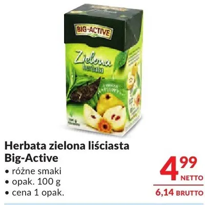 Herbata zielona liściasta Big-Active promocja w Makro
