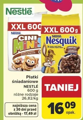 Płatki śniadaniowe różne rodzaje promocja w Carrefour