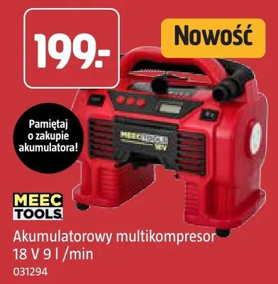 Akumulatorowy multikompresor 18 V 9 l/min Meec Tools promocja w Jula