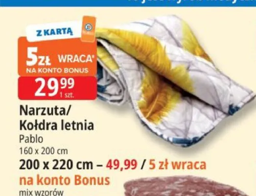 Narzuta/Kołdra letnia Pablo 160x200cm promocja w Leclerc