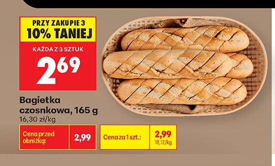 Bagietka czosnkowa promocja w Biedronka