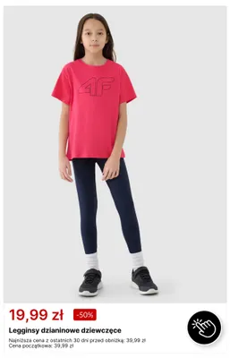 Legginsy dzianinowe dziewczęce 4F promocja w 4F