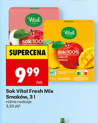 Sok Vital Fresh Mix Smaków promocja w Biedronka