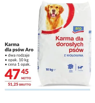 Karma dla psów Aro promocja w Makro
