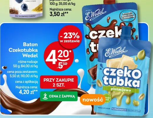 Baton Czekotubka Wedel różne rodzaje promocja w Żabka
