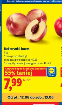 Nektarynki luzem promocja w Lidl