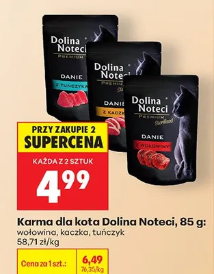 Karma dla kota Dolina Noteci Premium z wołowiną promocja w Biedronka