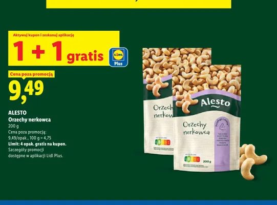Orzechy nerkowca Alesto promocja w Lidl