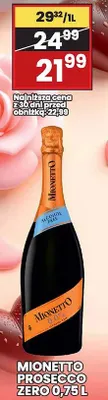 Wino prosecco Mionetto Prosecco Zero 0,75L promocja w Wafelek