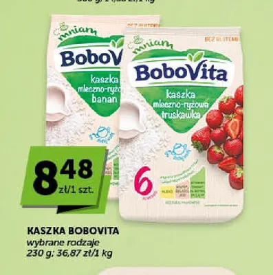 Kaszka mleczno-ryżowa banan BoboVita promocja w Groszek