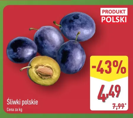 Śliwki polskie promocja w Aldi