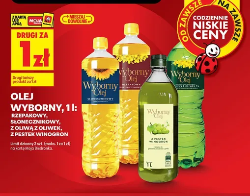 Olej słonecznikowy Wyborny Olej promocja w Biedronka
