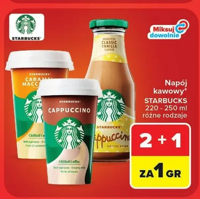 Napój kawowy Starbucks Frappuccino Classic Vanilla promocja w Carrefour
