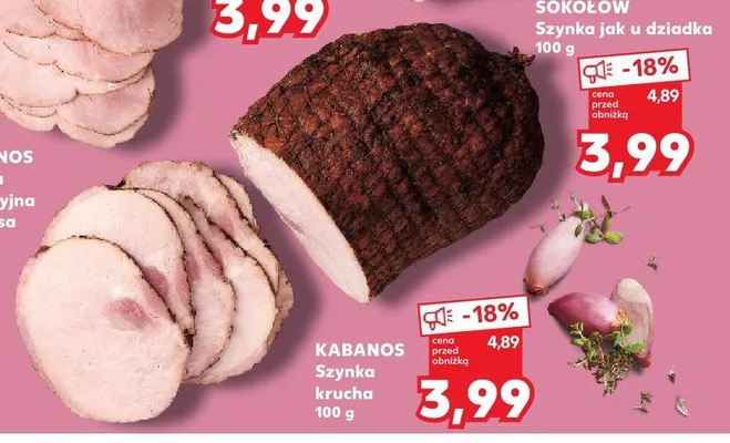 Szynka krucha Kabanos promocja w Kaufland