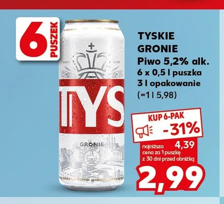 Piwo Tyskie Gronie 6-pak promocja w Kaufland