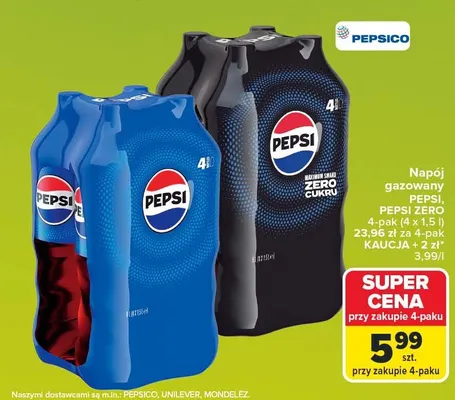Napój gazowany Pepsi 4-pak promocja w Carrefour