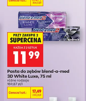Pasta do zębów Blend-a-med 3D White Luxe promocja w Biedronka