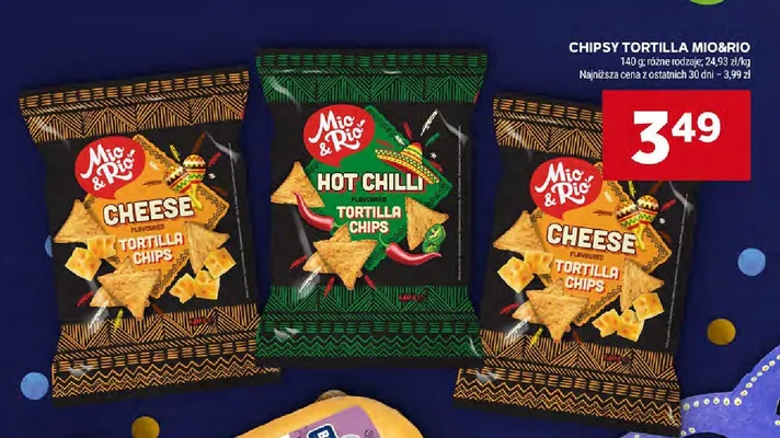 Chipsy tortilla Mio&Rio Cheese promocja w Stokrotka