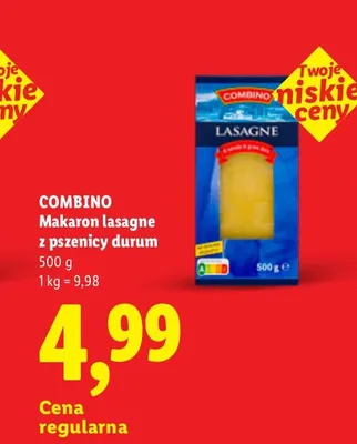 Makaron lasagne z pszenicy durum Combino promocja w Lidl