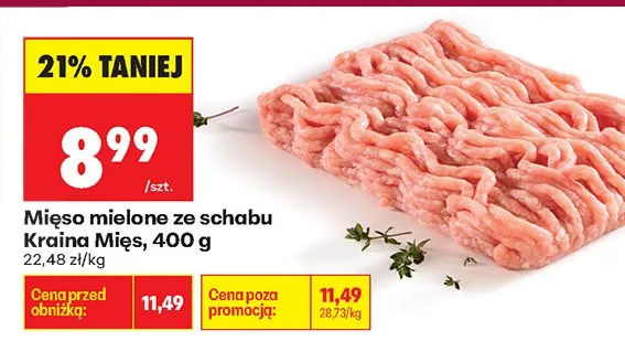 Mięso mielone ze schabu promocja w Biedronka