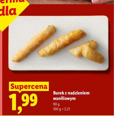 Burek z nadzieniem waniliowym Cukiernia Lidla promocja w Lidl
