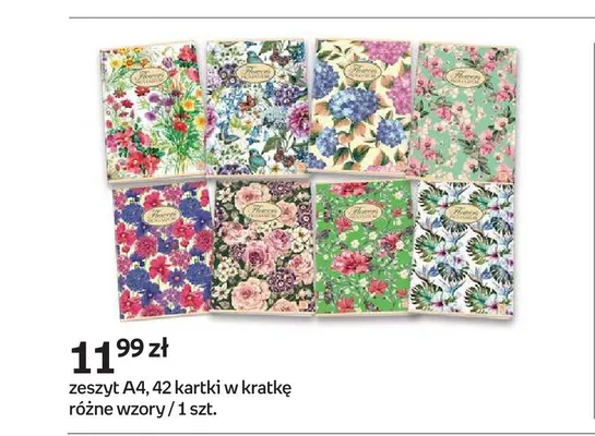 Zeszyt A4 Flowers 42 kartki w kratkę promocja w Empik