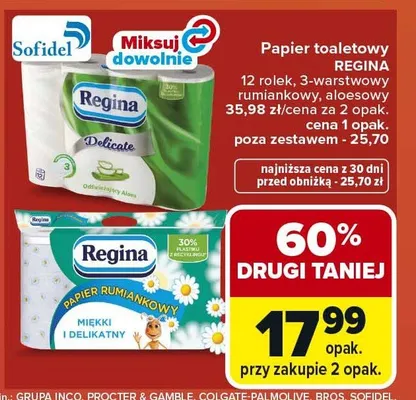 Papier toaletowy Regina promocja w Carrefour Market