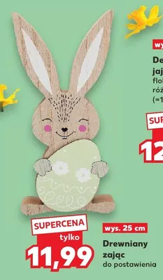Drewniany zając do postawienia promocja w Kaufland