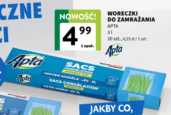 Woreczki do zamrażania Apta 3 l promocja w Intermarche