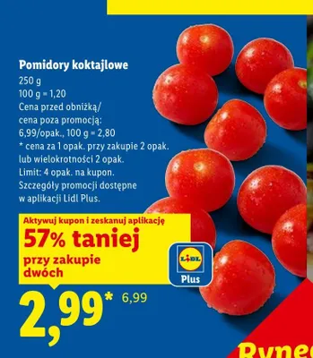 Pomidory koktajlowe promocja w Lidl