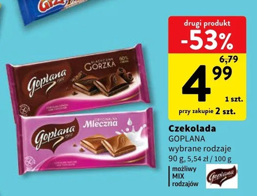 Czekolada wybrane rodzaje promocja w Intermarche