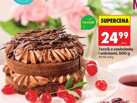 Torcik z czekoladą i wiśniami promocja w Biedronka