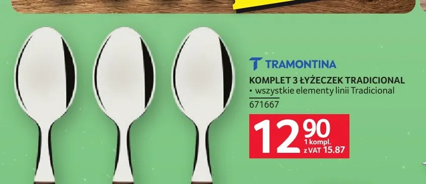 Komplet 3 łyżeczek Tradicional Tramontina promocja w Selgros